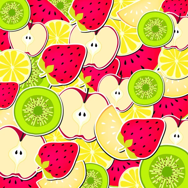 Söta klistermärken med frukter — Stock vektor