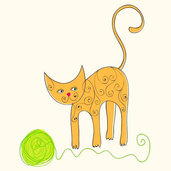 Милий кіт гра — стоковий вектор