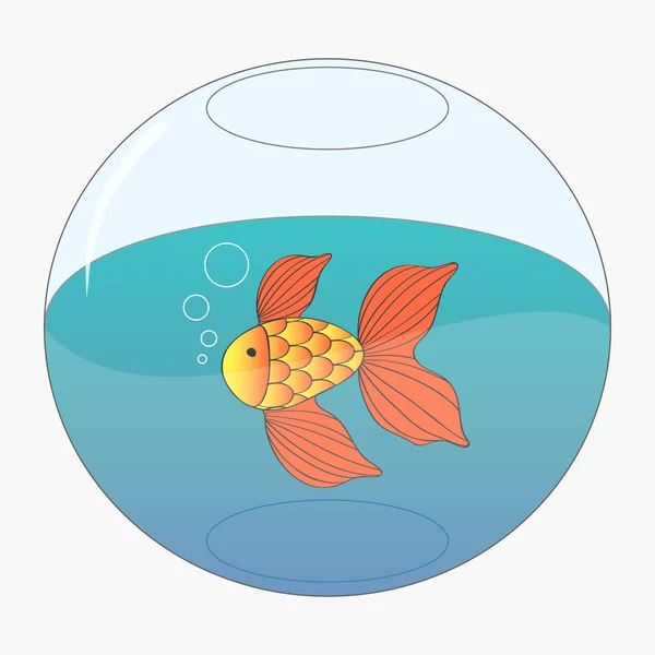 Poisson mignon dans l'aquarium — Image vectorielle