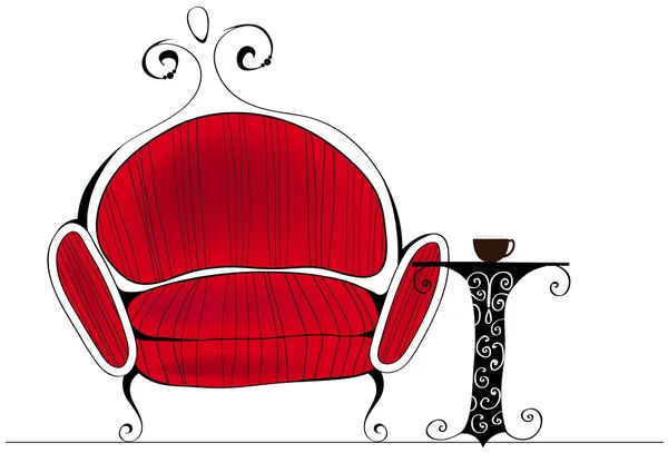 Niedlicher und eleganter Sessel — Stockvektor