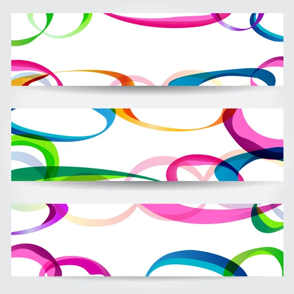 Ensemble de bannières abstraites colorées — Image vectorielle