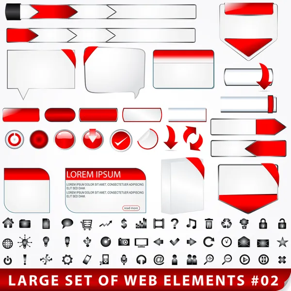Gran conjunto de elementos web — Archivo Imágenes Vectoriales