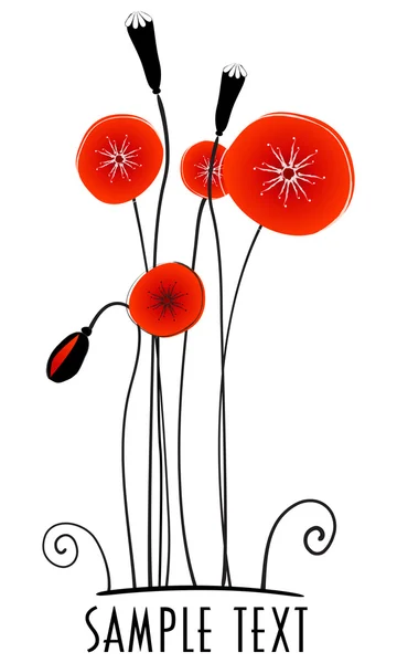 Beautiful poppies background illustration — Stock Vector