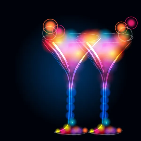 Işıltılı şampanya bardağı Vektör Grafikler