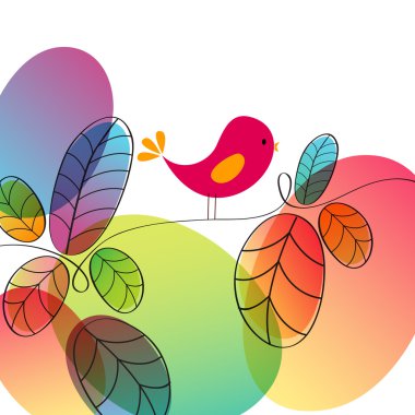 Cute autumn bird illustration clipart