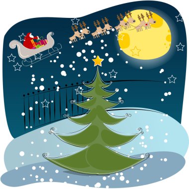 Cute Christmas greeting card clipart