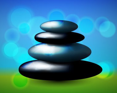 Illustration of beautiful spa stones on blurry background clipart