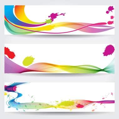 Set of colorful abstract banners clipart