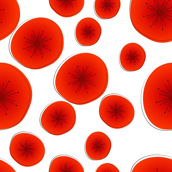 Schöne Mohnblumen nahtlose Hintergrund-Illustration — Stockvektor