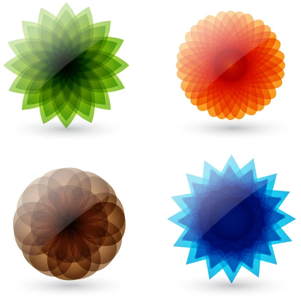 Av abstrakta, glänsande fyra säsonger ikoner — Stock vektor