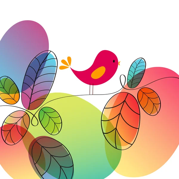 Carino autunno uccello illustrazione — Vettoriale Stock