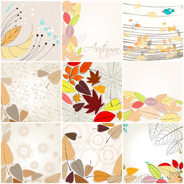 Set of cute autumn illustrations — Wektor stockowy
