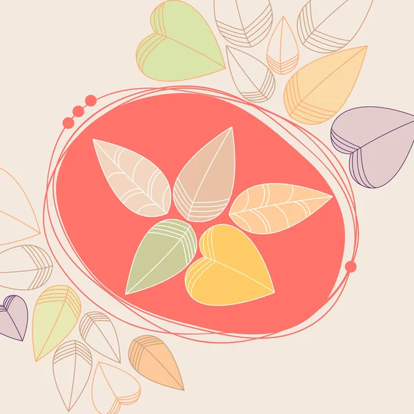 Cute autumn leaves illustration — Stock Vector