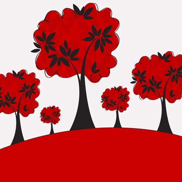 Söt färgglad höst skogen illustration — Stock vektor