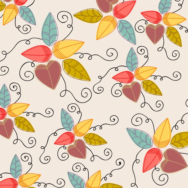 Mignonne illustration de feuilles d'automne — Image vectorielle