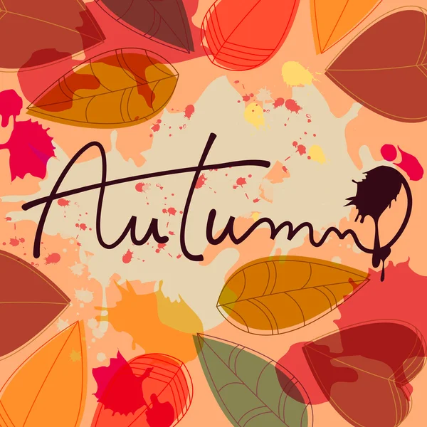 Grunge autumn leaves illustration — Stock Vector