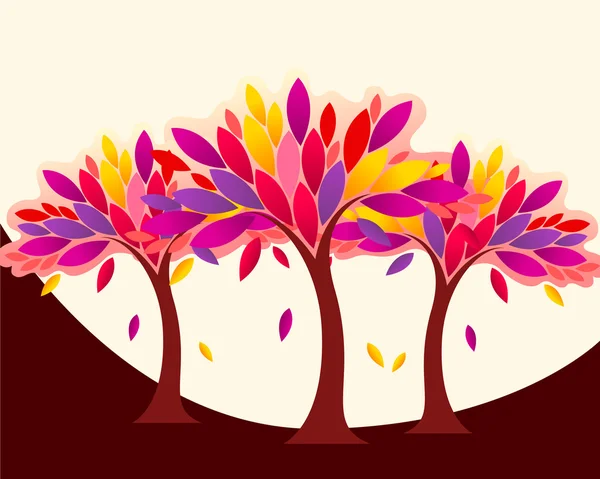 Carino colorato autunno foresta illustrazione — Vettoriale Stock