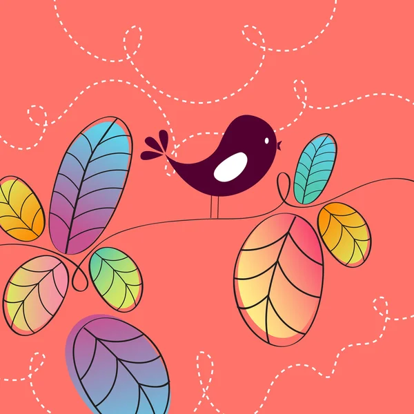 Mignon oiseau d'automne illustration — Image vectorielle