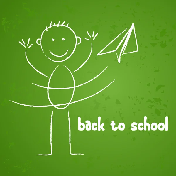 Mignon illustration de retour à l'école sur tableau noir — Image vectorielle
