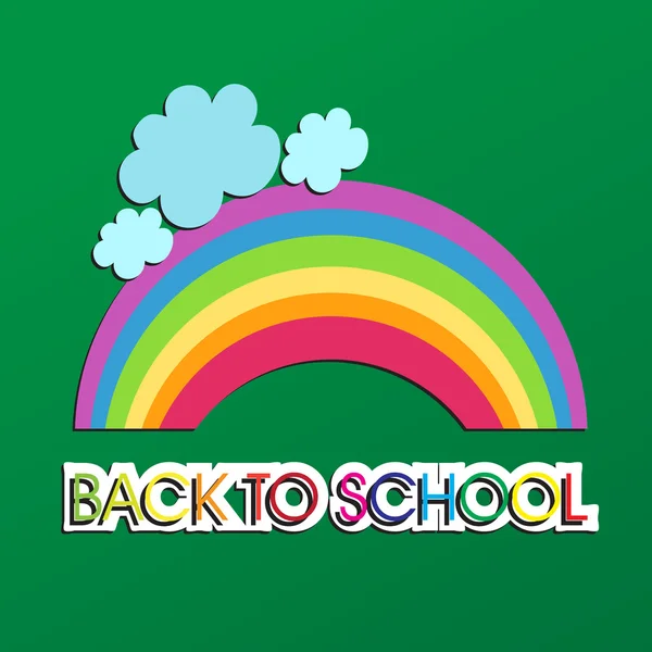 Aranyos vissza iskola szöveggé chalkboard — Stock Vector