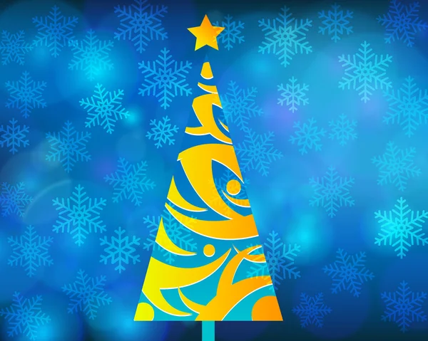 Schöne Weihnachtsbaum-Grußkarte — Stockvektor