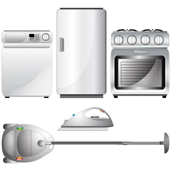 stock vector Set of realistic, detailed household appliances