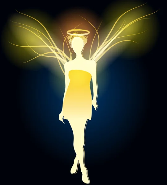 Ilustração de anjo feito de luz — Vetor de Stock