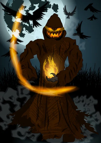 Halloween illustratie met jack o — Stockvector