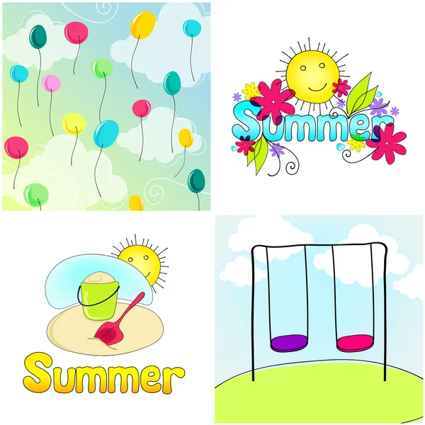 可爱夏季插图 — 图库矢量图片