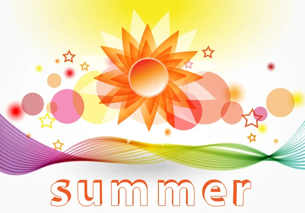 현대 추상 여름 그림 — 스톡 벡터