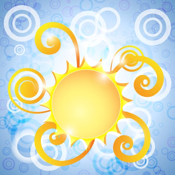 現代抽象的な夏の太陽の図 — ストックベクタ