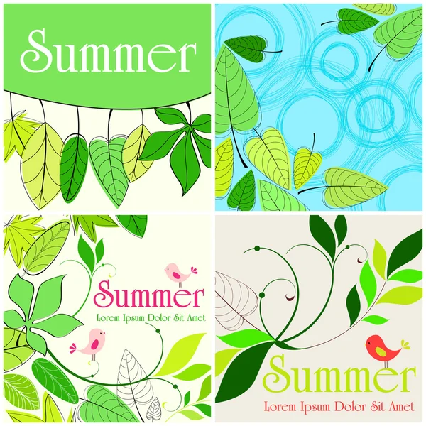 Mignonnes illustrations d'été — Image vectorielle