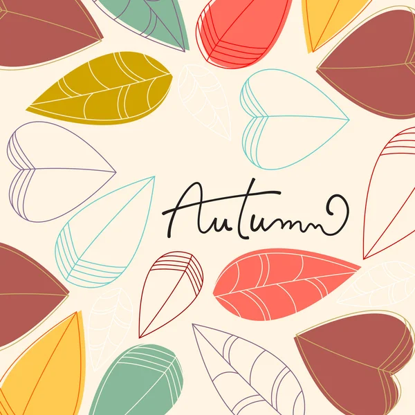 Cute autumn leaves illustration — Stock Vector