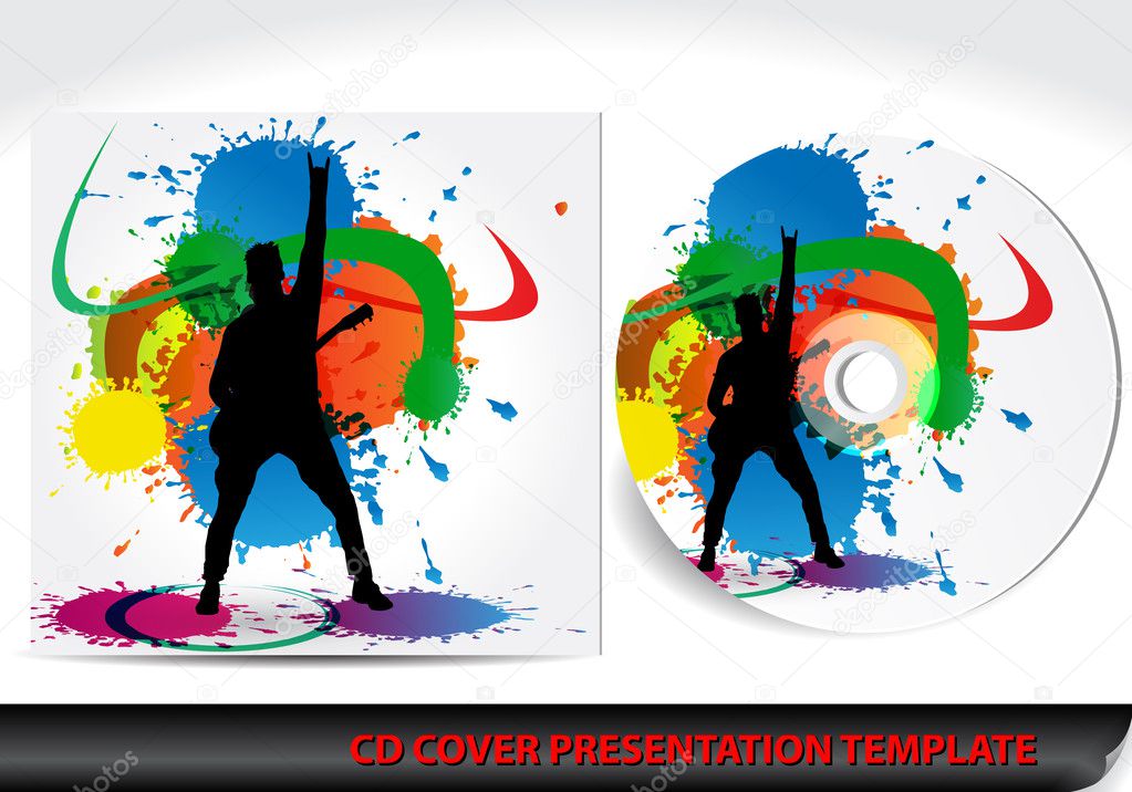 Music themed CD cover presentation template