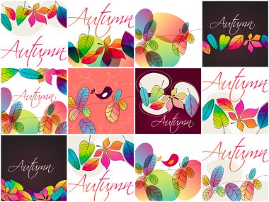 Cute autumn illustrations clipart