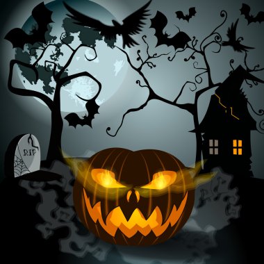 Halloween illustration with Jack O clipart