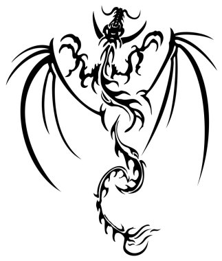 Beautiful dragon illustration clipart