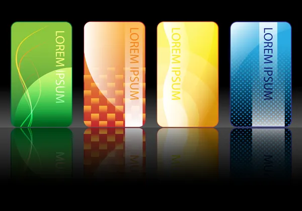 A modern, elegáns színes névjegykártyák beállítása — Stock Vector