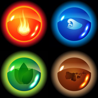 Set of the four elements clipart