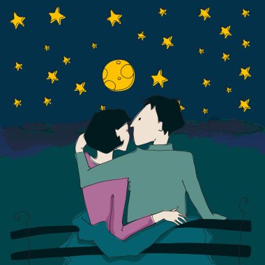 Cute hand drawn style couple clipart