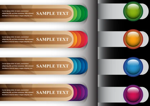 Ensemble de bannières abstraites colorées — Image vectorielle