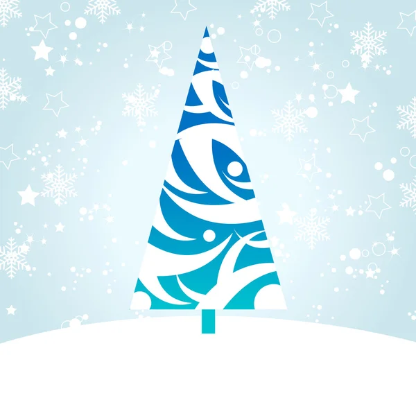 Bel arbre de Noël bleu — Image vectorielle