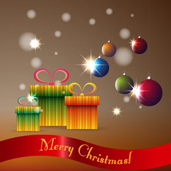 美しくきらびやかなクリスマスのギフト ボックス — ストックベクタ