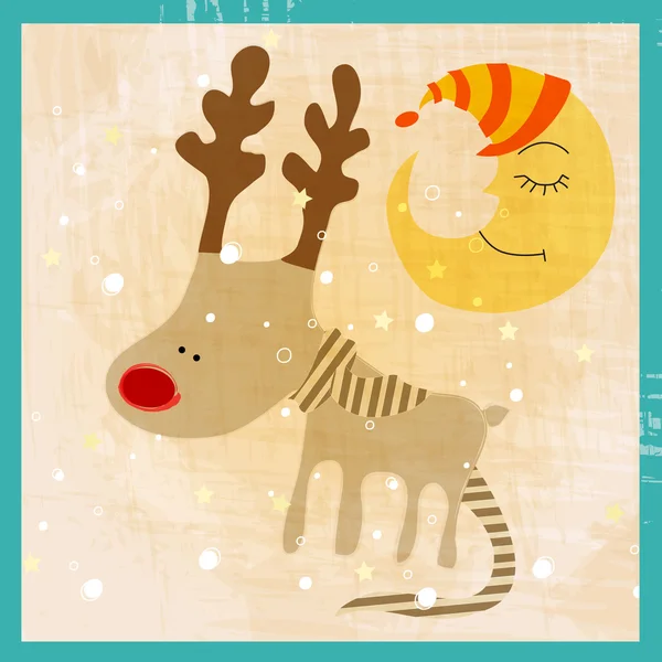 Cute reindeer illustration — Stock Vector