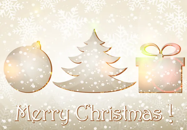 Krásné třpytivé, zlatý vánoční symboly — Stockový vektor