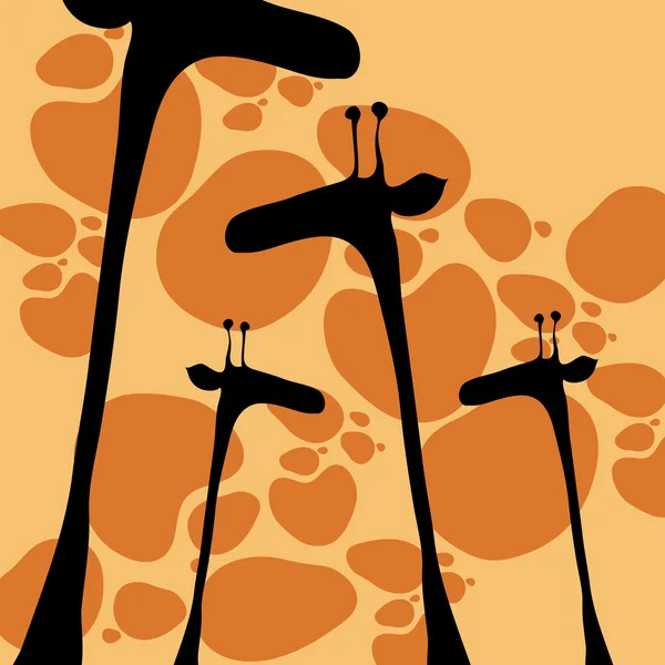 Girafes de style dessiné à la main mignon — Image vectorielle
