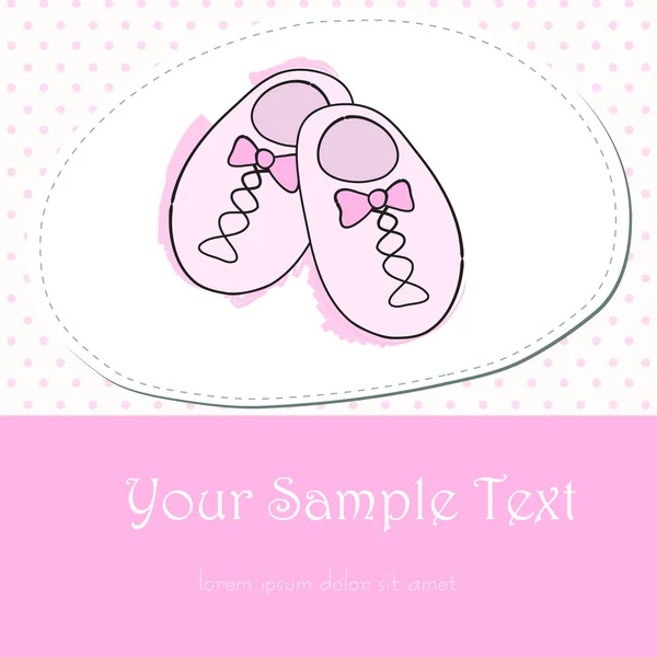 Lindos zapatos de bebé de estilo rosa dibujado a mano — Vector de stock