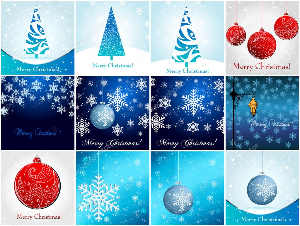 Beautiful glittering Christmas ornaments and trees