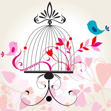 Beautiful floral romantic background clipart