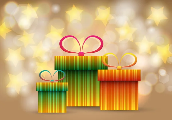 Hermosas cajas de regalo de Navidad brillantes Vector De Stock